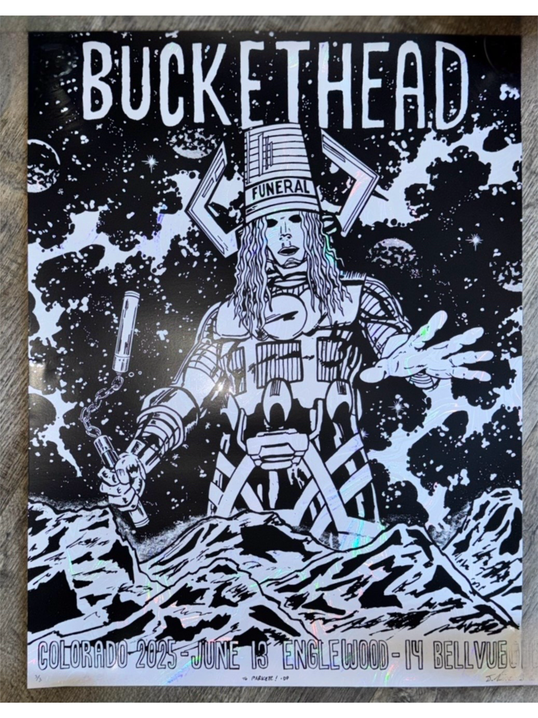 Limited Edition Buckethead Gig Poster Colorado June 13-14 2025