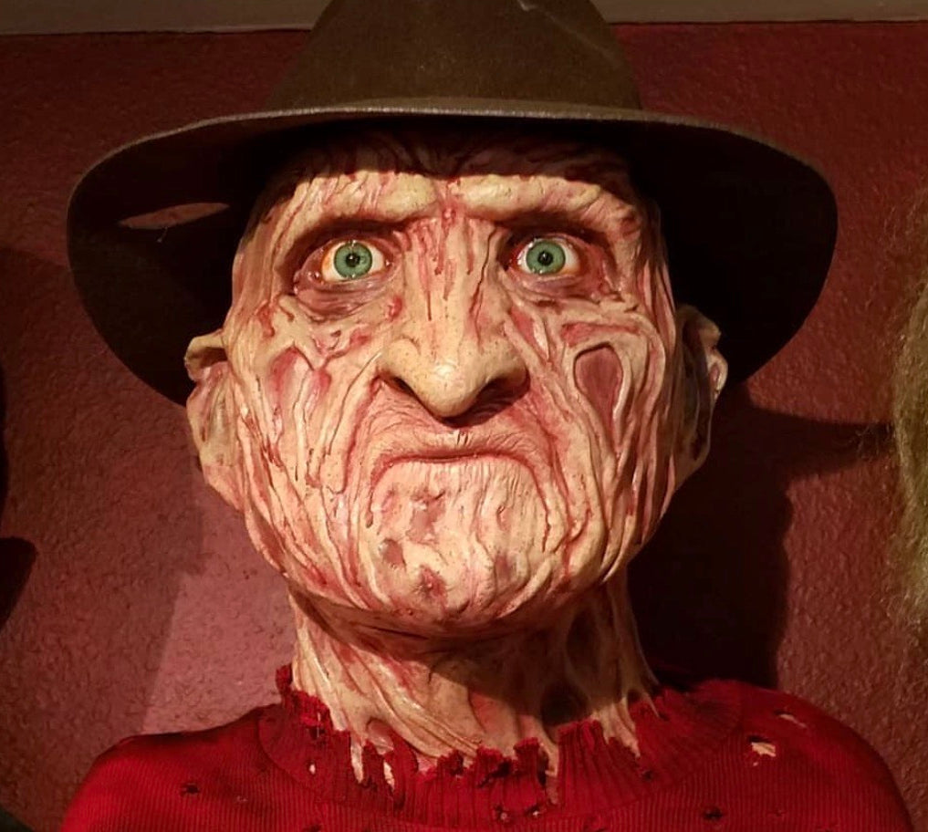 Ultra Realistic 1:1 Scale Scary Freddy Krueger Bust