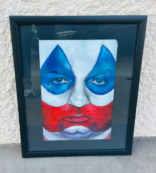 "Pogo" the Clown John Wayne Gacy Original Custom Pastel Painting by Chantal Laura Handley