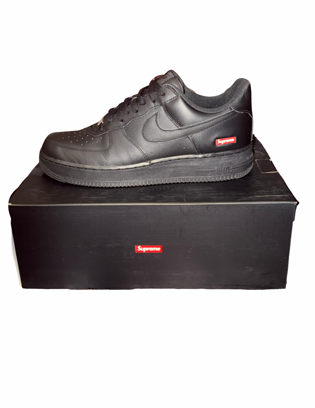 Supreme Air Force 1 Low Black Size 9.5  100% Authentic US With Box