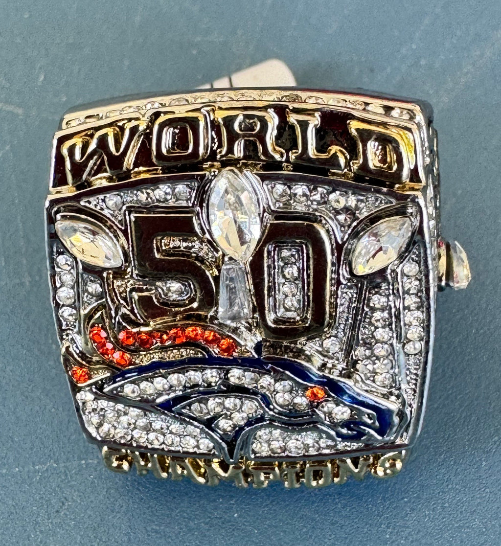 DENVER BRONCOS WORLD CHAMPION MILLER #58 RING REPLICA SZ 11