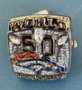 DENVER BRONCOS WORLD CHAMPION MILLER #58 RING REPLICA SZ 11