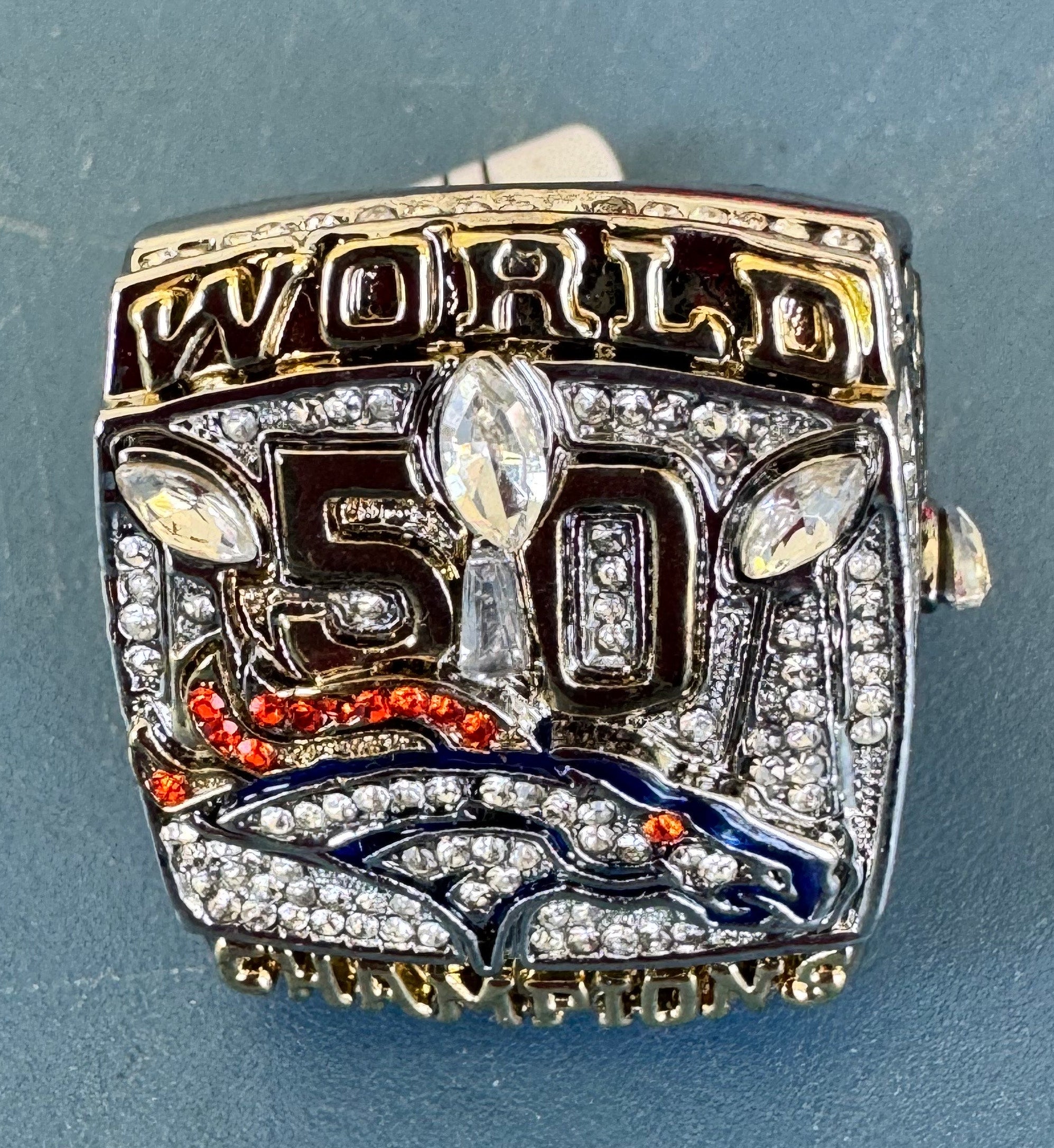 DENVER BRONCOS WORLD CHAMPION MILLER #58 RING REPLICA SZ 11