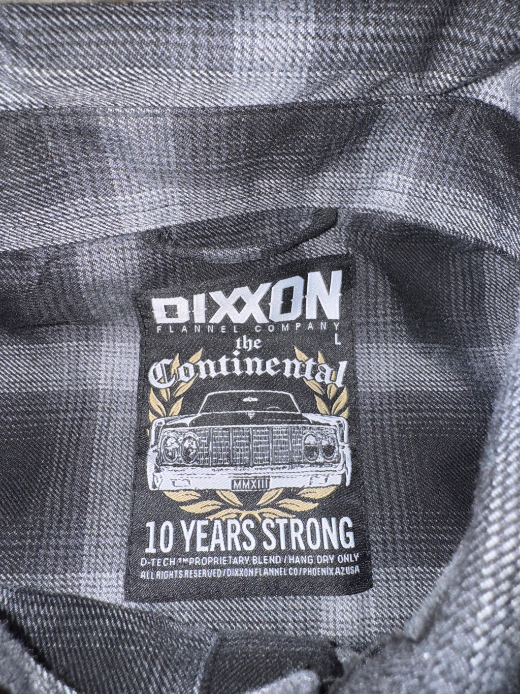 DIXXON Flannel Continental 10 Years Strong  Mens Size Large
