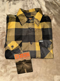 Dixxon Flannel THE JOURNEY Button Down Plaid Long Sleeve Mens Size L great condition