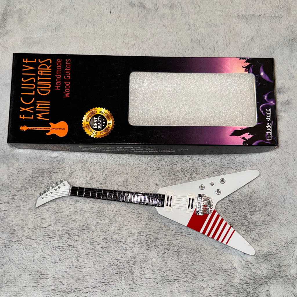 1:4 Mini Replica Gibson Buckethead Sig Flying V Guitar NIB w/stand