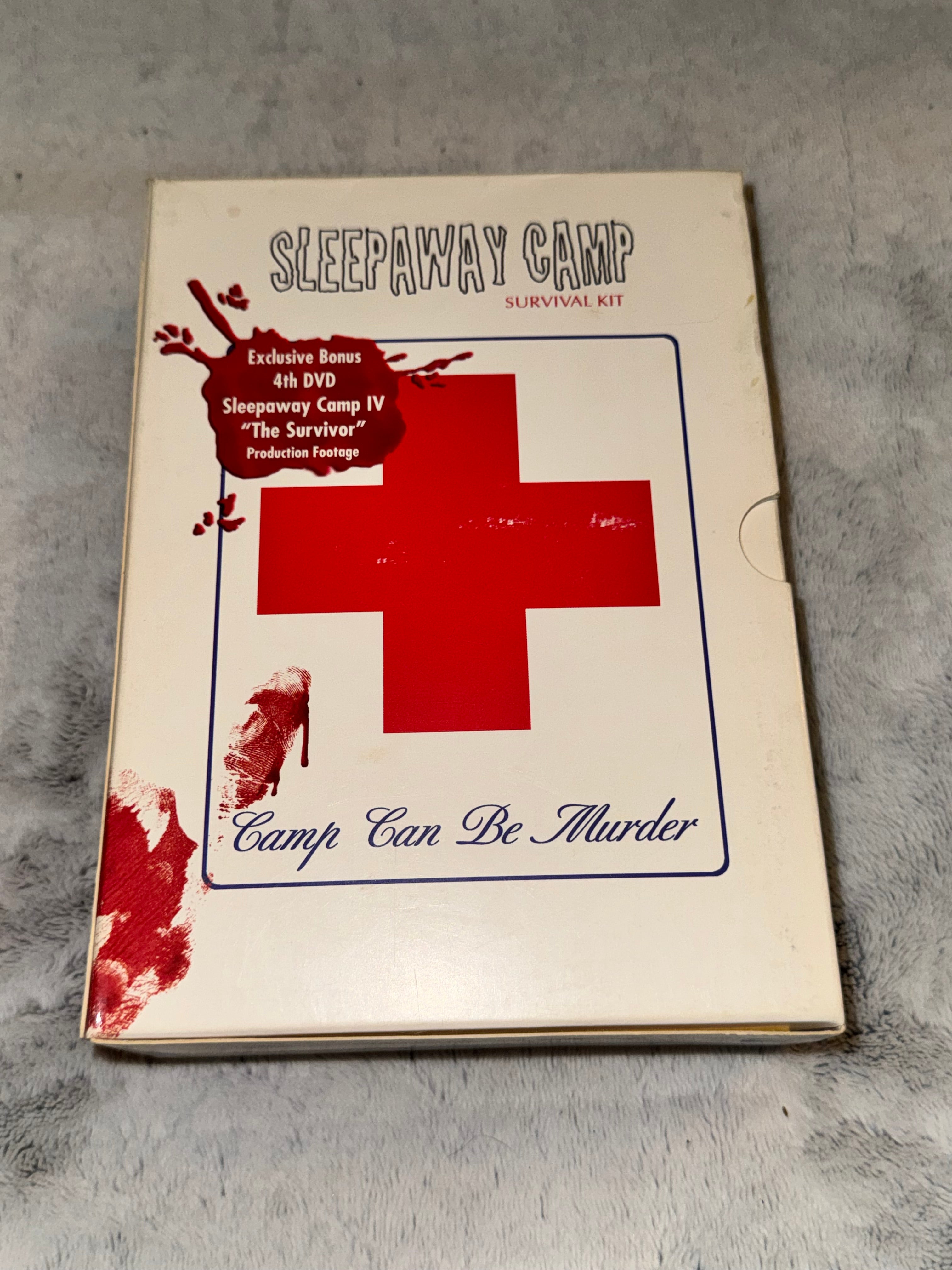SLEEPAWAY CAMP Survival Kit Red Cross Banned Cover 4 DVD Box Set RARE