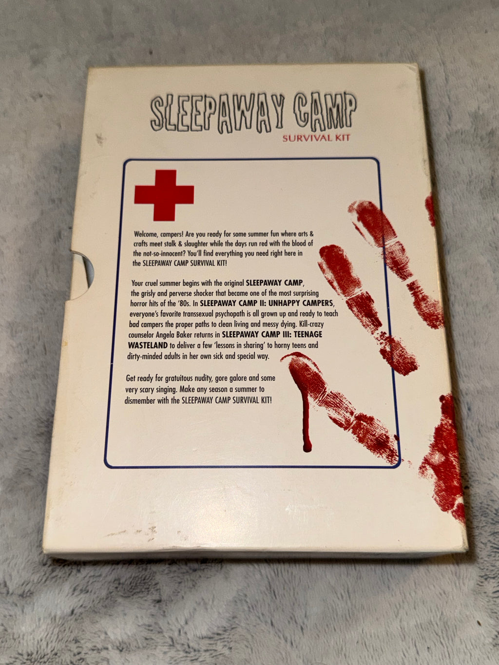 SLEEPAWAY CAMP Survival Kit Red Cross Banned Cover 4 DVD Box Set RARE