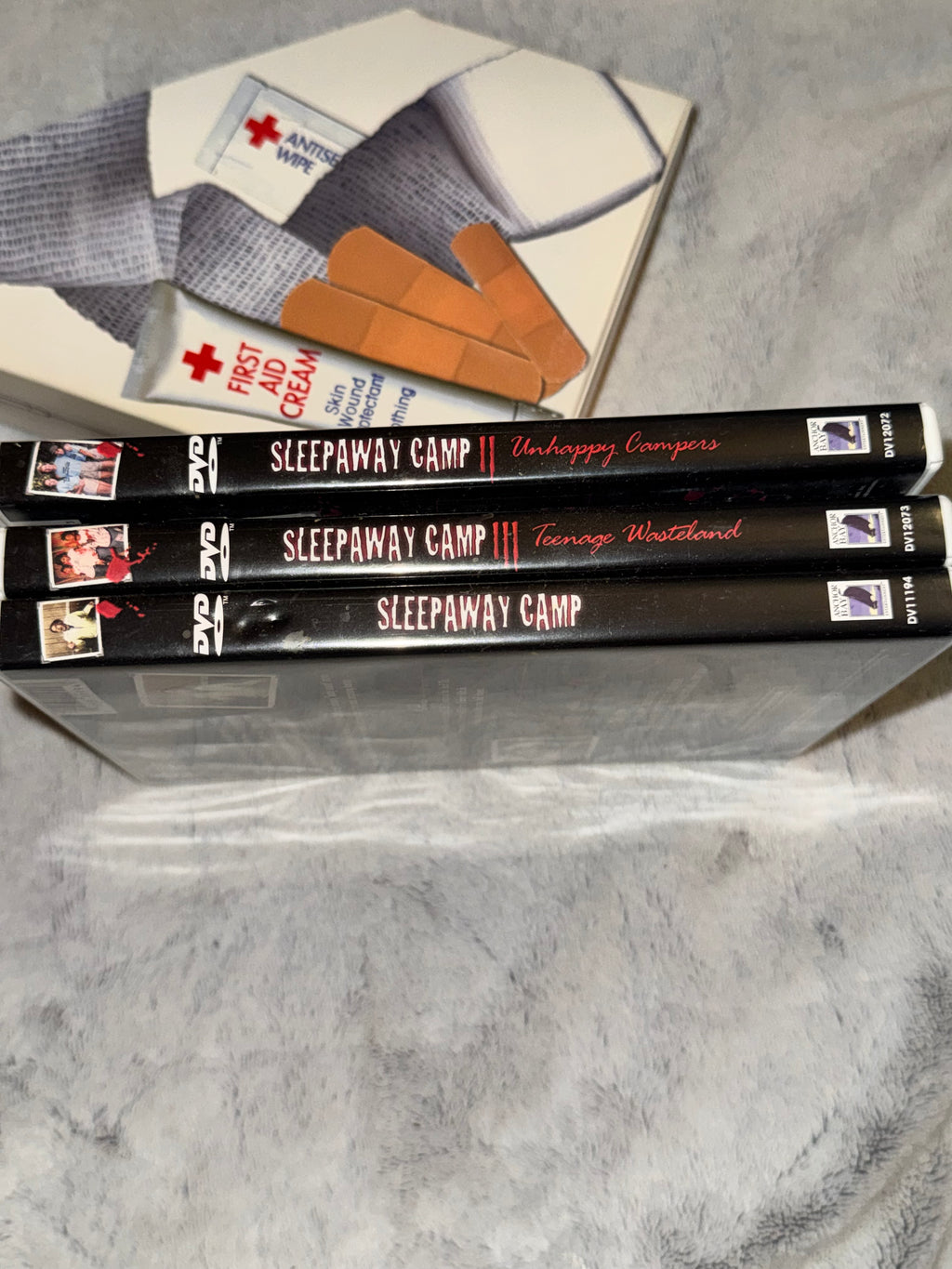 SLEEPAWAY CAMP Survival Kit Red Cross Banned Cover 4 DVD Box Set RARE
