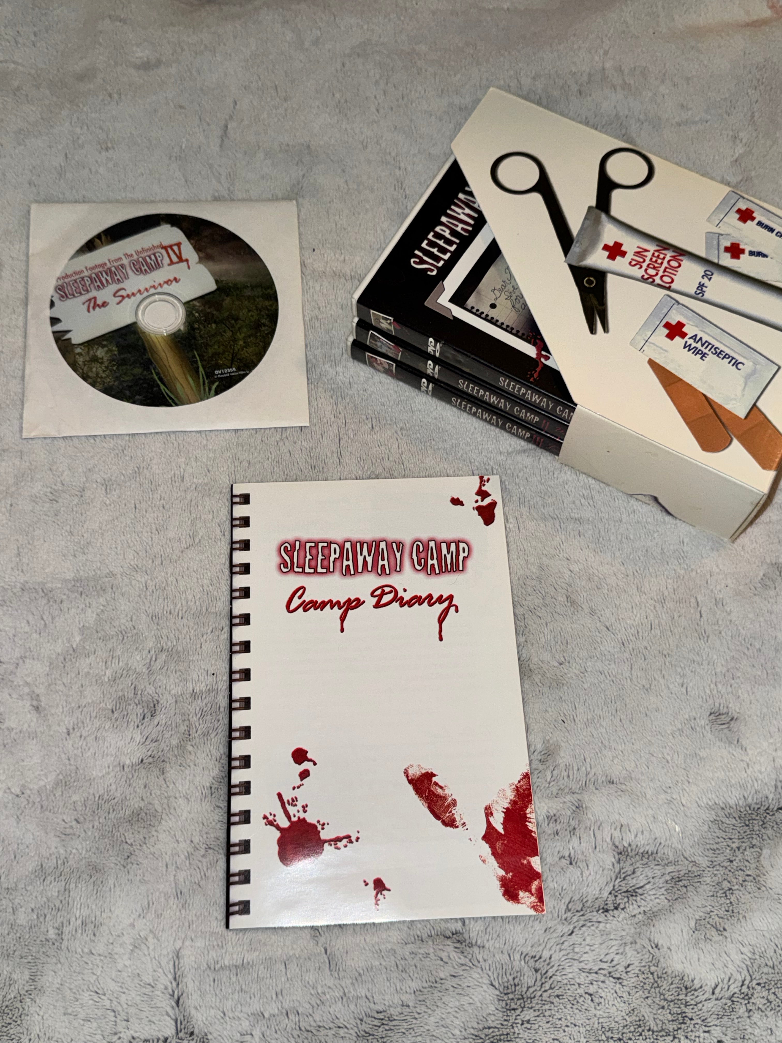 SLEEPAWAY CAMP Survival Kit Red Cross Banned Cover 4 DVD Box Set RARE