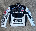 Honda Repsol Leather Motorcycle Jacket: Armored Cowhide Biker Gear SIZE 2XL