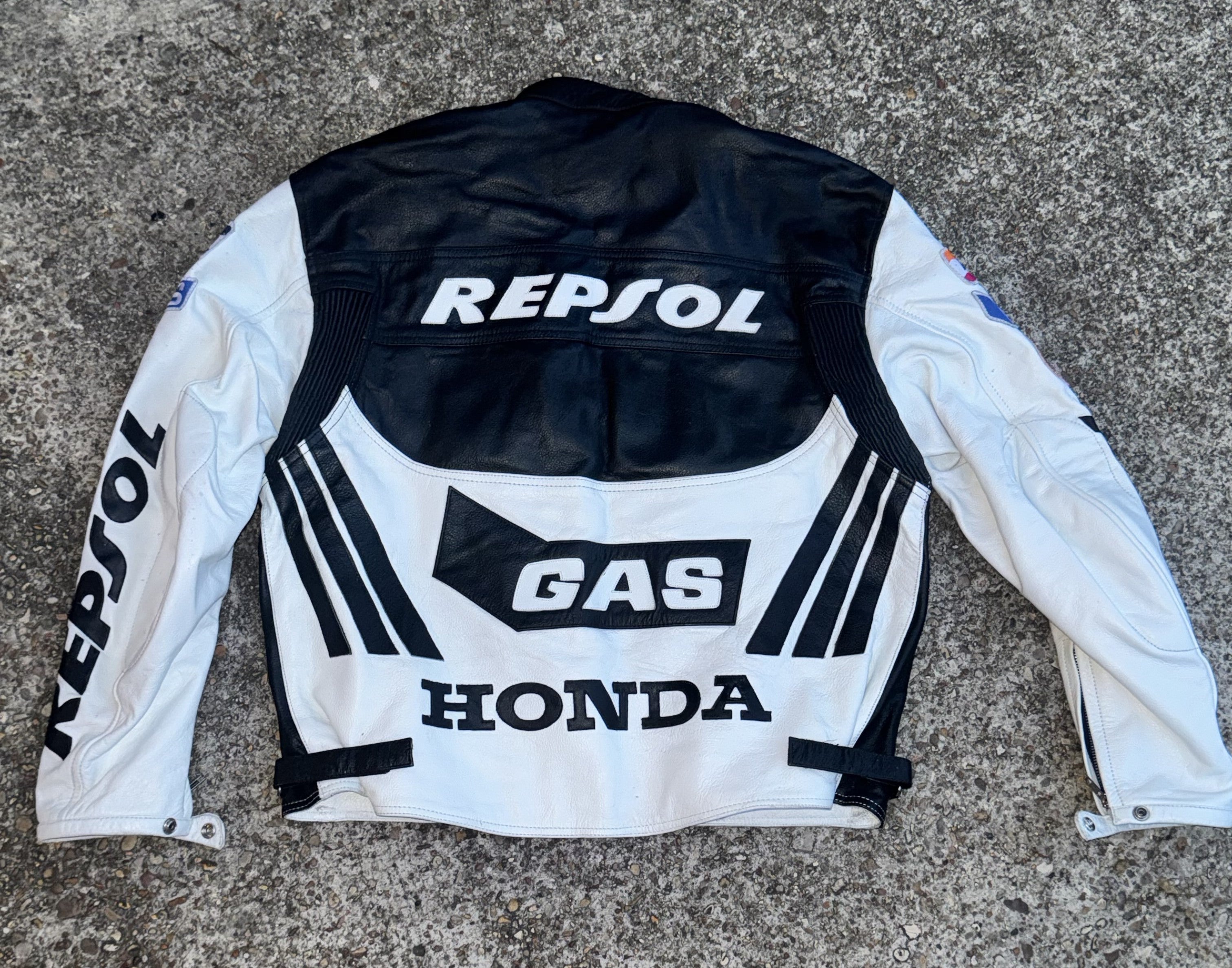 Honda Repsol Leather Motorcycle Jacket: Armored Cowhide Biker Gear SIZE 2XL