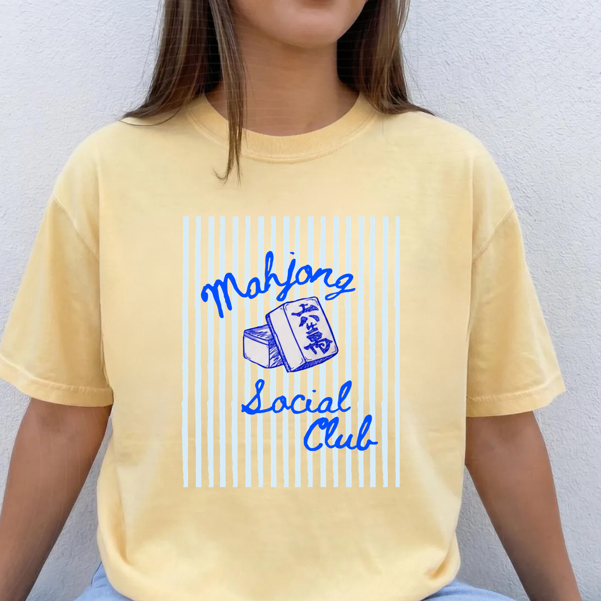 Mahjong Blue Butter Prep Social Club Graphic Tee