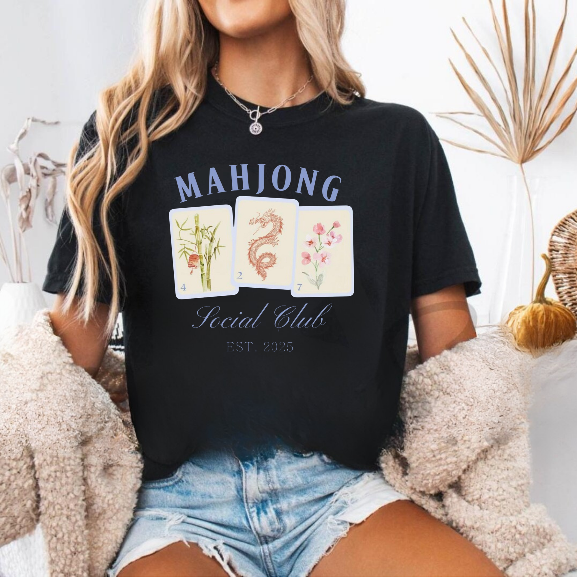 Mahjong Tile Social Club Graphic Tee