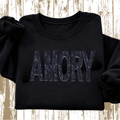 AMORY BLACK GLITTER ON BLACK SWEATSHIRT