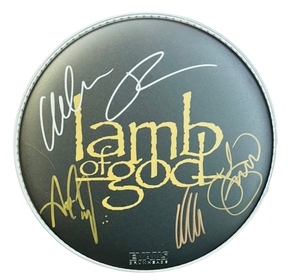 LAMB OF GOD Signed Drumhead 💯 Official Merch - Signed by the band